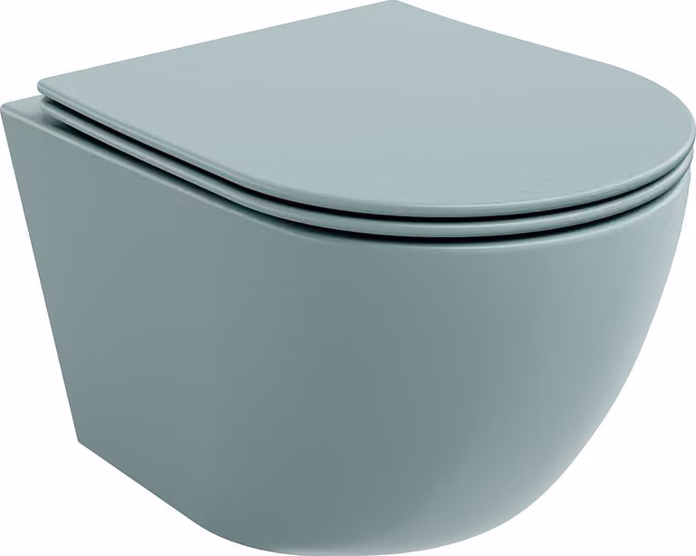 Mexen Lena wc sospeso senza bordo con sedile a chiusura rallentata slim, duroplast, verde chiaro opaco - 30224048