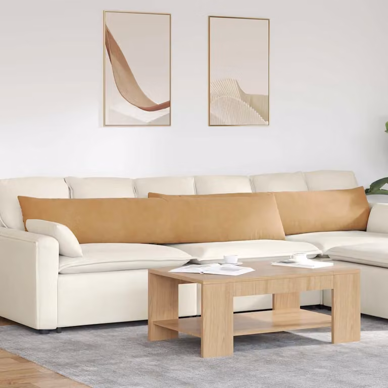 Set di 2 cuscini da divano vidaXL in tessuto a coste marrone, L 200 cm x P 40 cm