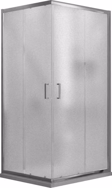 Box Doccia Angolare 2 Ante Scorrevoli in Cristallo Opaco 6mm H198 Fosterberg Dragor 100x100 cm
