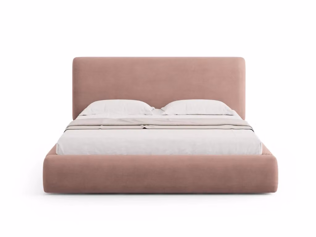 Letto con cassettone e testiera Colonel Cosmopolitan Design in ciniglia rosa L/P: 160 x 200 cm – 2