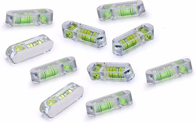 Set di livelle mini, 10 pezzi, lunghezza 3 cm, 2 direzioni, per misurazioni precise