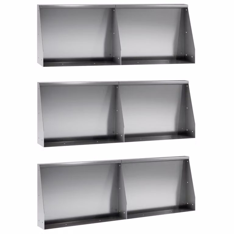 Set di 6 pezzi muro di contenimento vidaXL in acciaio zincato argento L: 60 cm, P: 30 cm, H: 12 cm