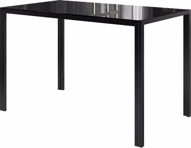 Tavolo da pranzo moderno Vicco in vetro nero lucido L: 120 cm, P: 70 cm, H: 75 cm – 1