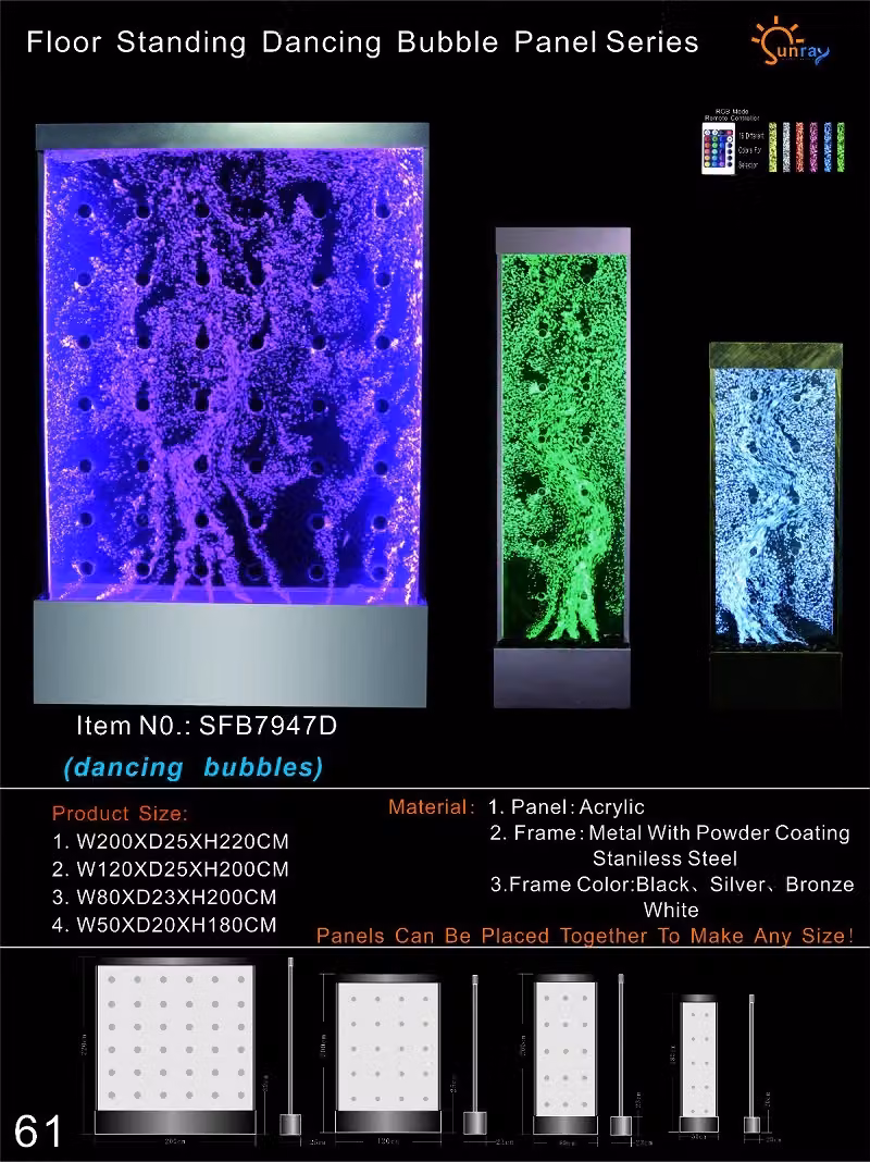 Wassersäule wasserwand Wasserfall Led Luxus Design Einrichtung Metall Trennwand