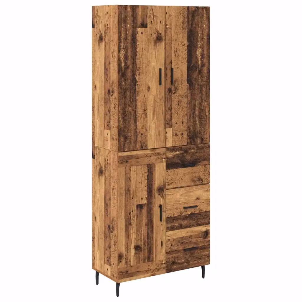 Credenza moderna vidaXL in legno e metallo marrone con ante a battente e ripiani interni L/P/H: 69,5 x 34 x 180 cm – 2