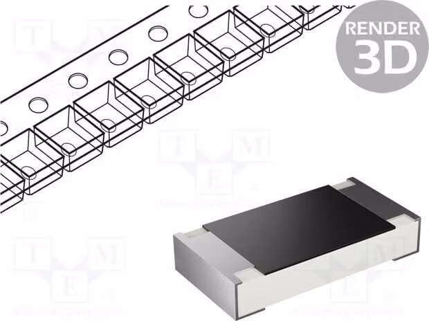 100 resistenze: film spesso, 0,25W, 360kΩ, tolleranza ±5%, SMD 1206, temperatura di esercizio -55÷125°C, codice prodotto 1206S4J0364T5E