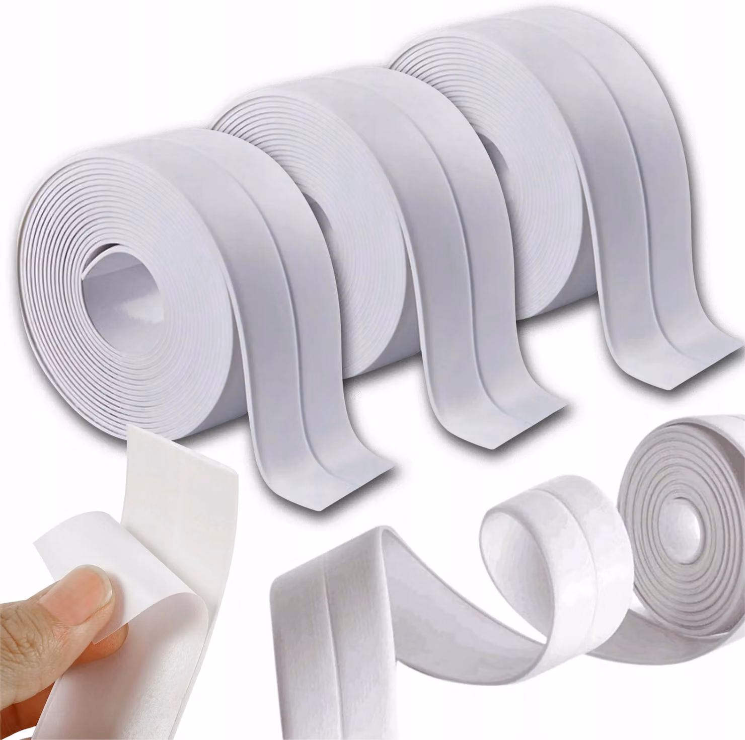 Set Di 3 Strisce Di Tenuta Per Vasca Da Bagno Piatto Doccia Lavello 38 Mm