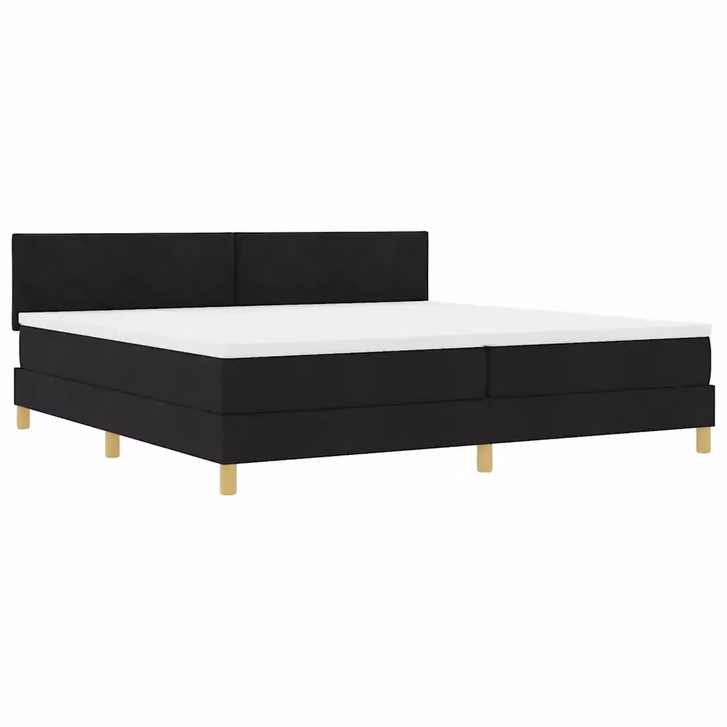 Letto moderno vidaXL con illuminazione LED sottostante e porte USB, rivestito in tessuto nero, L/P/H: 200 x 200 x 280 cm – 2