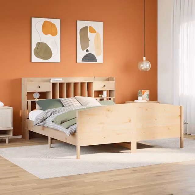Letto Libreria senza Materasso 180x200 cm in Legno di Pino 3323134
