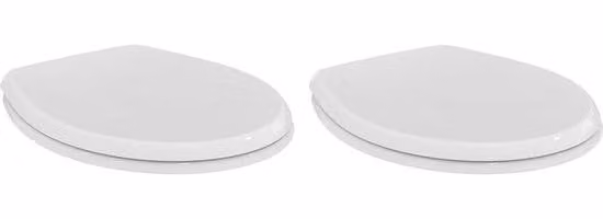 Sedile WC universale per WC standard – Design universale in resina termoplastica bianca (confezione da 2)