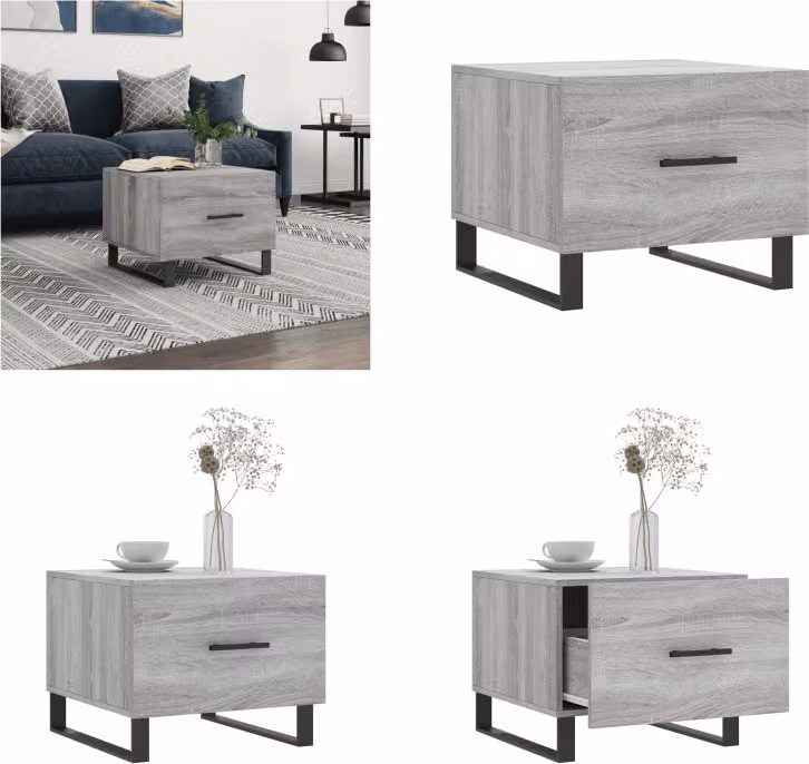 vidaXL Tavolino Grigio Sonoma 50x50x40 cm Materiale a base di legno - Tavolino - Tavolini - Tavolino - Tavoli occasionali