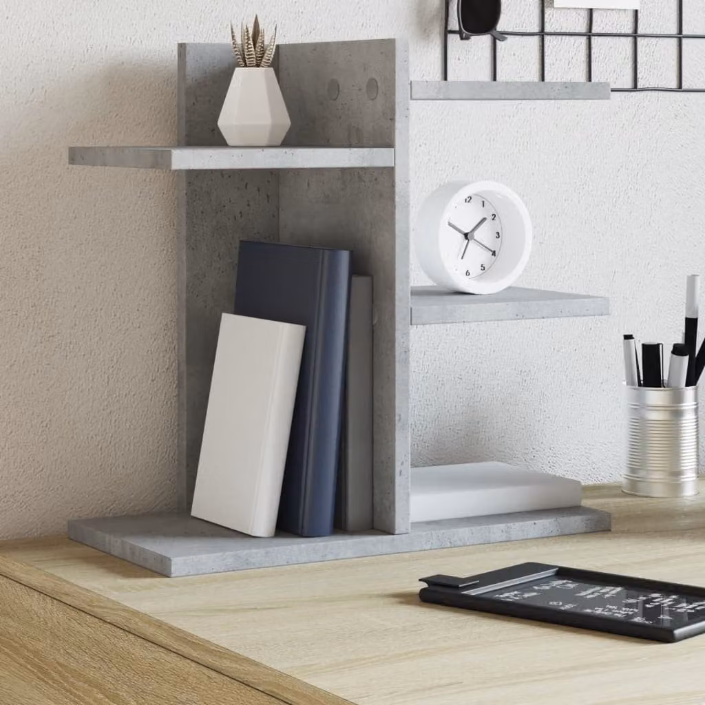 Organizer da scrivania vidaXL in multistrato grigio cemento, L 42 cm x P 21,5 cm x H 42 cm