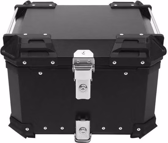 Valigia da moto in alluminio 45 L, nera