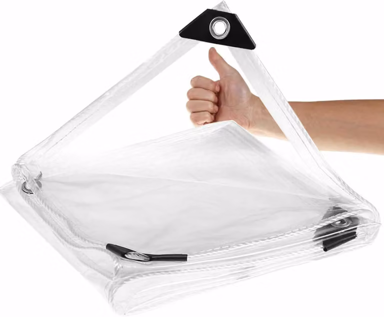 Telo protettivo trasparente in PVC, dimensioni 2 x 2 metri, impermeabile, per uso esterno