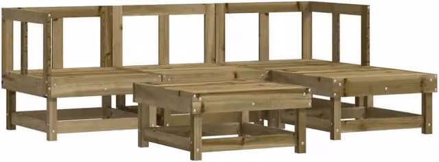 Set Salotto da Giardino 5 pz | Set di Mobili da Esterno in Legno Impregnato di Pino