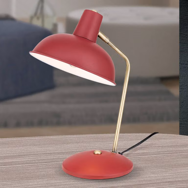 ORION Lampada da scrivania Fedra, Rosso, Studio / Ufficio, Metallo, Vintage, Lampada da tavolo