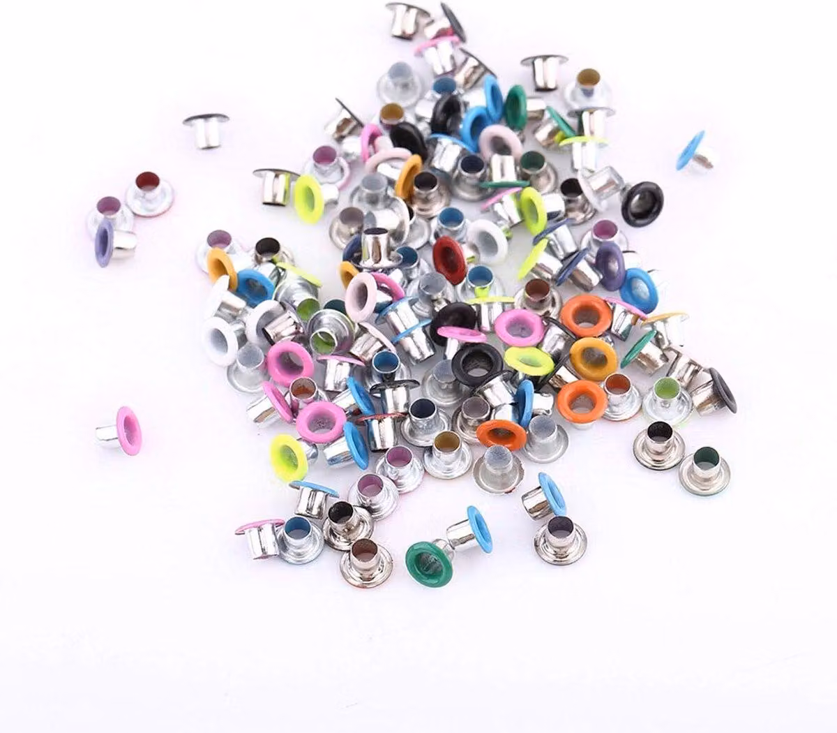 Set di 500 occhielli metallici assortiti, diametro 3 mm, forma rotonda, ideali per scrapbooking, creazione di biglietti, lavori manuali e articoli in pelle