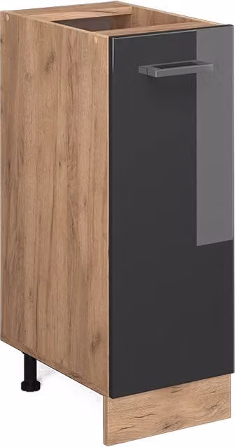 Armadio dispensa cucina Vicco R-Line Antracite lucido e Rovere, L: 30 cm, H: 81,6 cm, P: 46 cm – 1