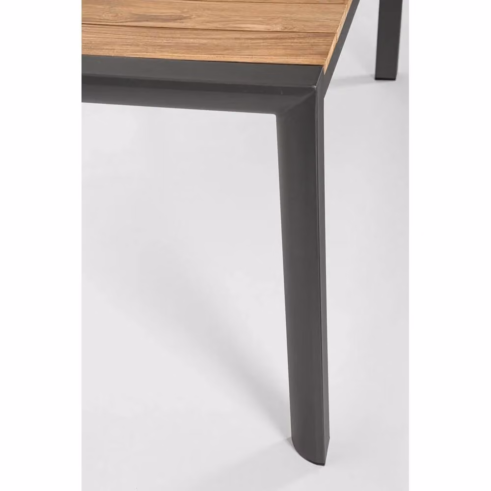 Tavolo da giardino rettangolare Bizzotto in alluminio verniciato antracite e teak L: 180 cm, P: 90 cm, H: 75 cm – 2