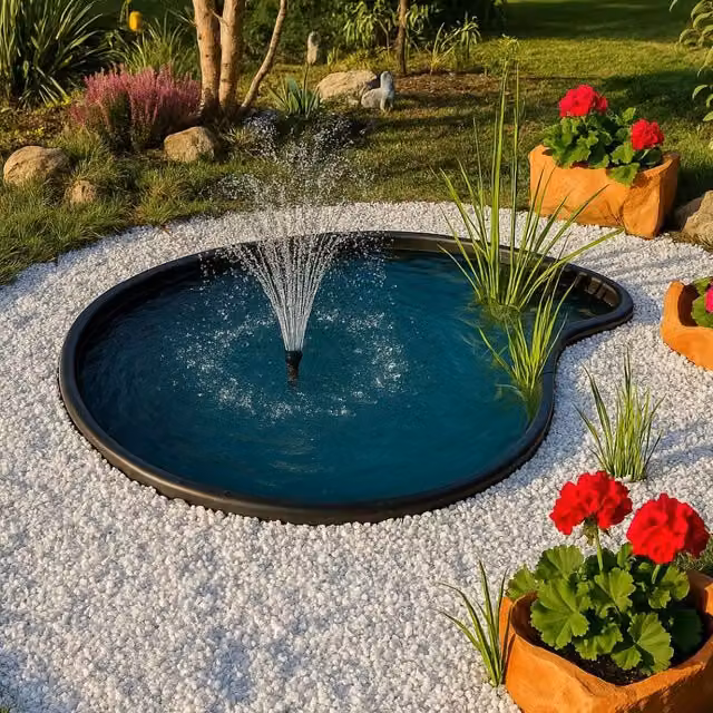 Laghetto da giardino vittoria nero litri 780 da 195x140xh50