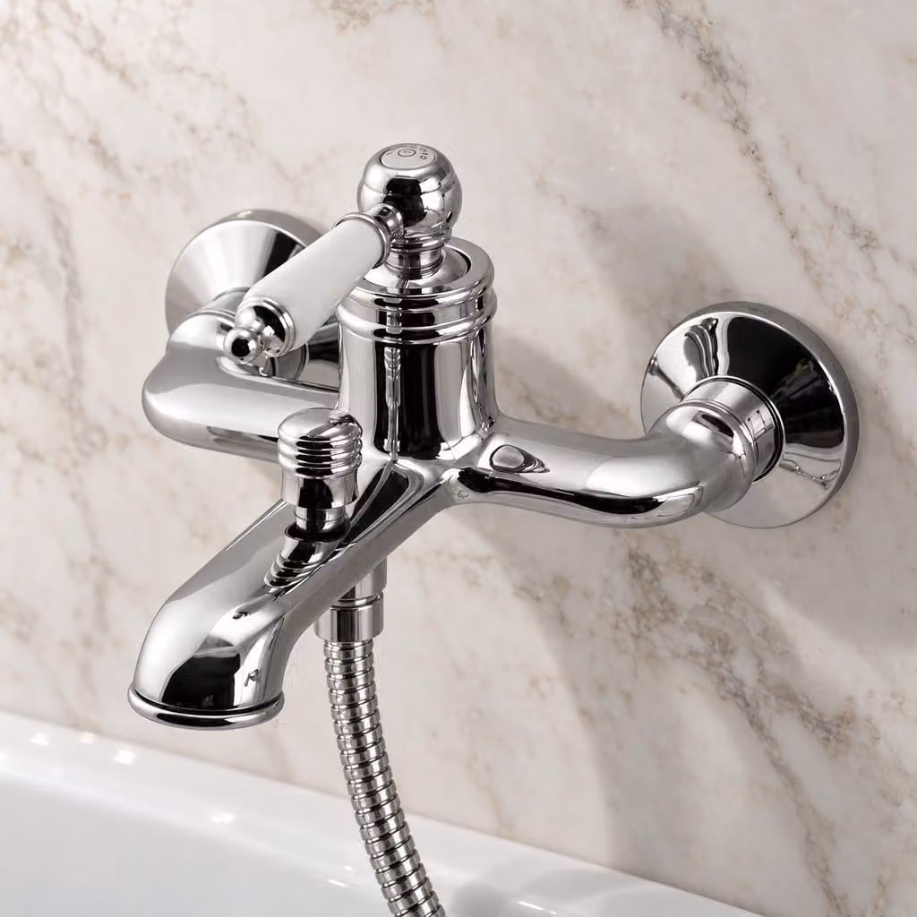 Miscelatore per vasca da bagno, stile classico, cromo, modello Heritage Manor CR-3001-HM, marca Aquanello