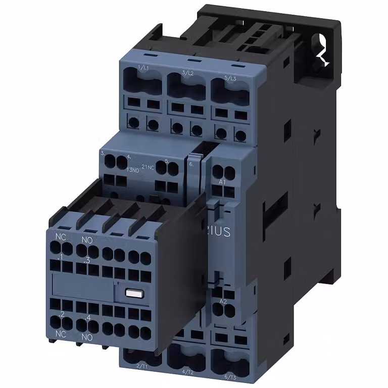 Contattore Siemens, AC-3e, 32 A/15 kW/400 V, a 3 poli, CA 230 V/50 Hz, 2S+2Ö, collegamento a molla 3RT20272AP04