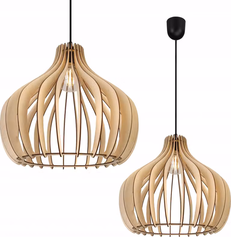 Moderna Lampada A Sospensione A Led In Legno
