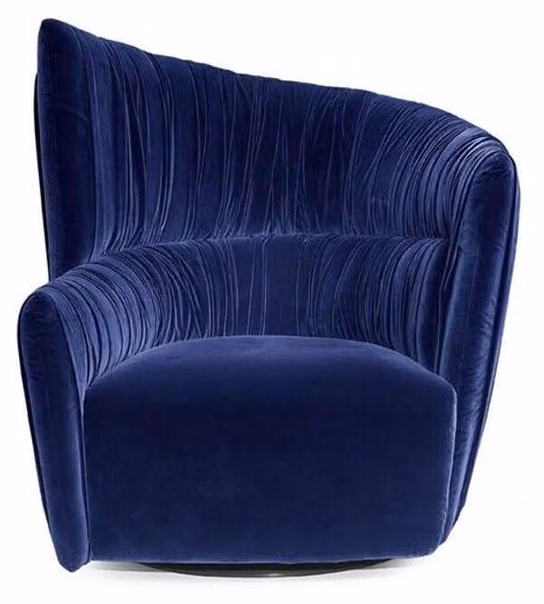 Sessel Luxus Design Möbel Blau Modern Stil Design Textil Wohnzimmer Lounge