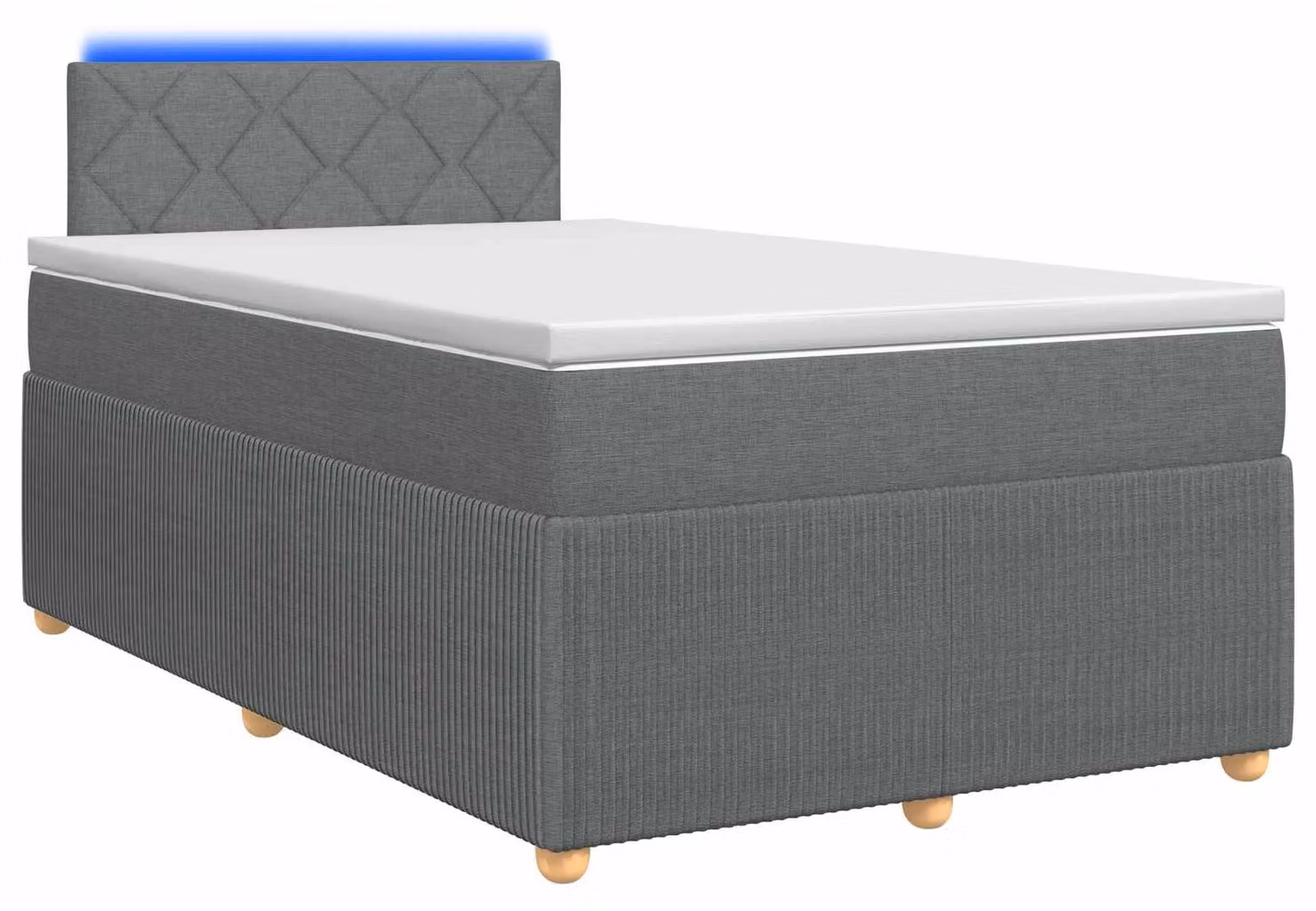 Letto a molle con materasso grigio scuro 120 x 190 cm in tessuto