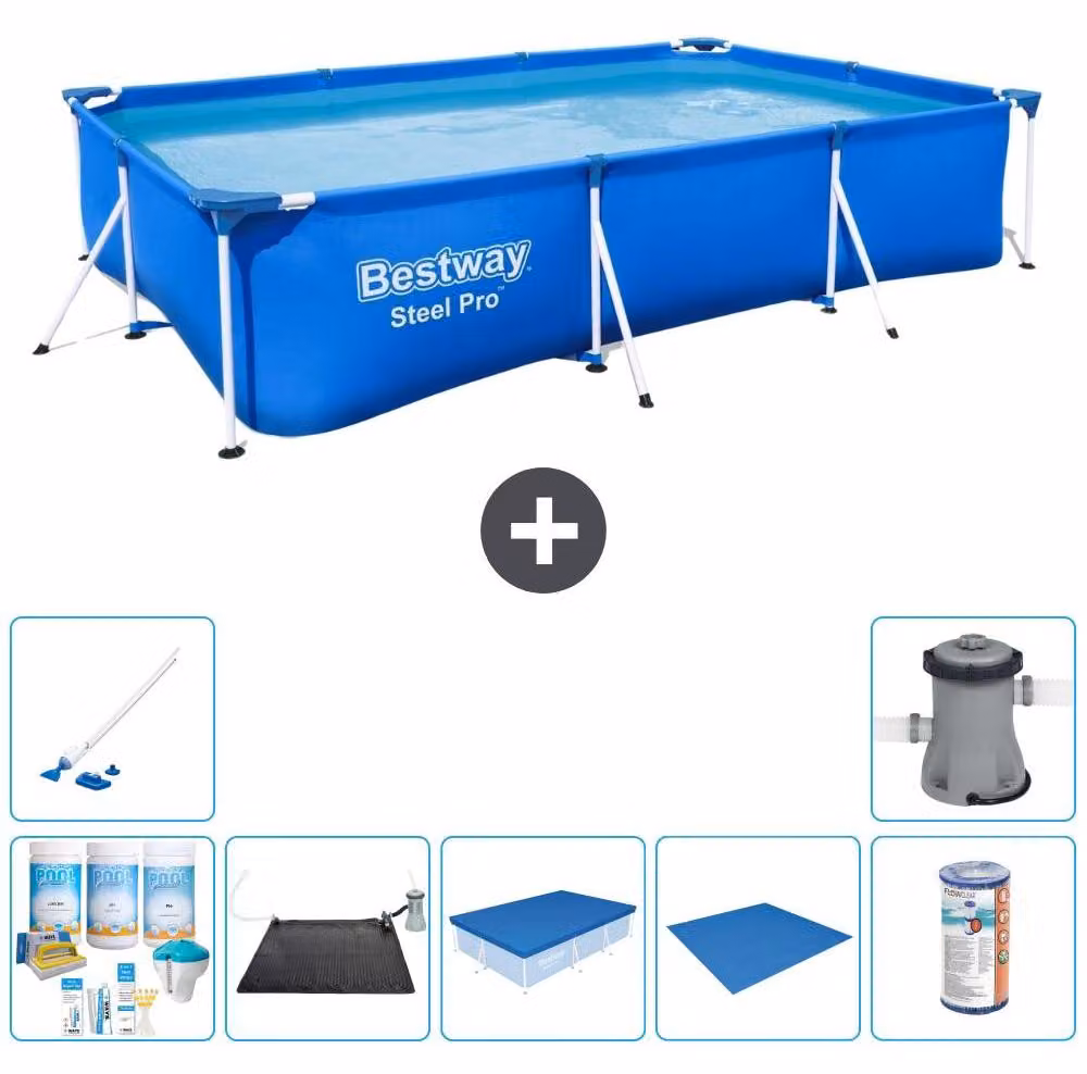 Bestway Steel Pro, piscina rettangolare - 300x201x66 cm - 8 pezzi - Modello S22259