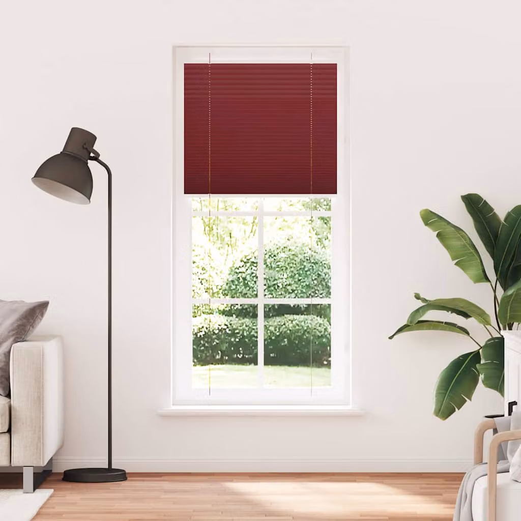 vidaXL Tenda Plissettata Rosso Bordeaux 85x200 cm Larghezza Tessuto