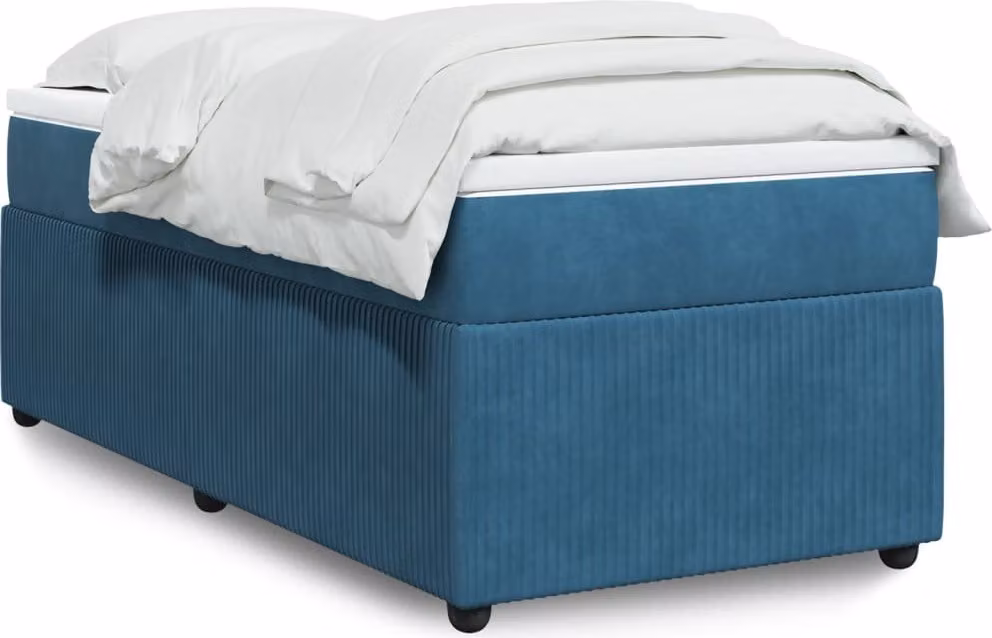 Maison Exclusive - Letto boxspring con materasso blu scuro 80x200 cm velluto