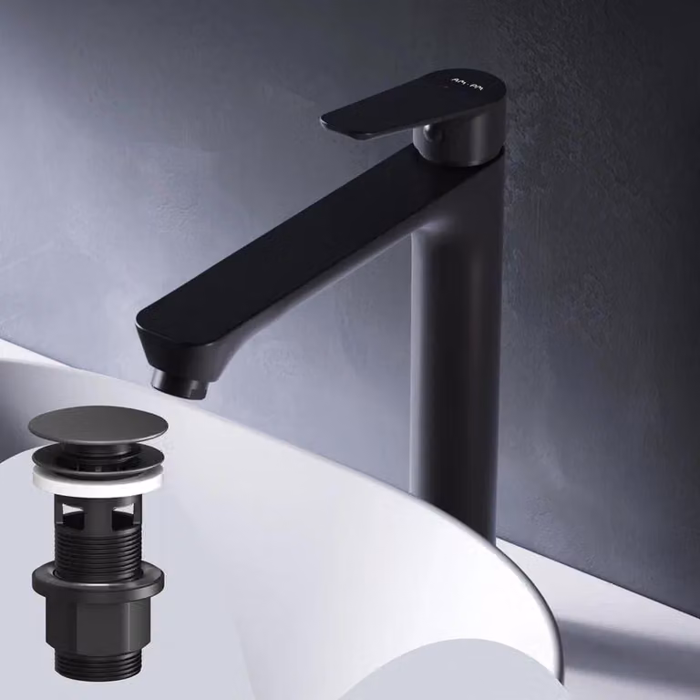 Miscelatore alto per lavabo con scarico a scomparsa Miscelatore per lavabo Miscelatore monocomando per vasca Rubinetto per bagno Lavabo da appoggio