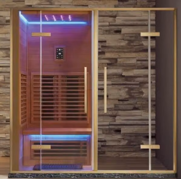 Dampfsauna Sauna 2-in-1 Wellnesskabine Saunaraum Heimsauna 200x100 cm