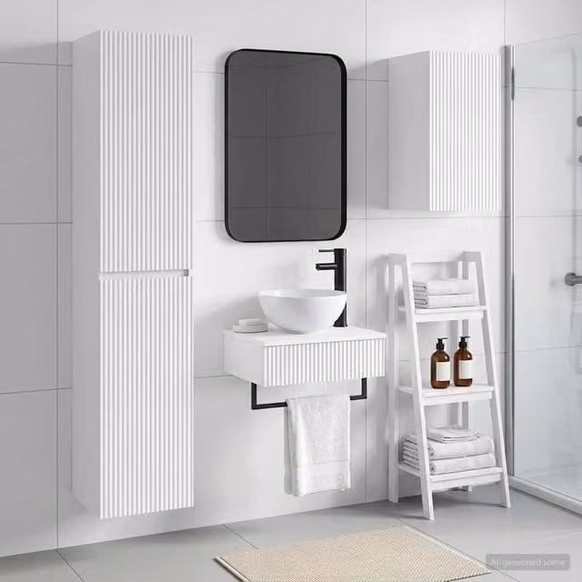 Set di mobili per il bagno 3 pz Bianco 33 x 34,5 x 160 cm 3406043