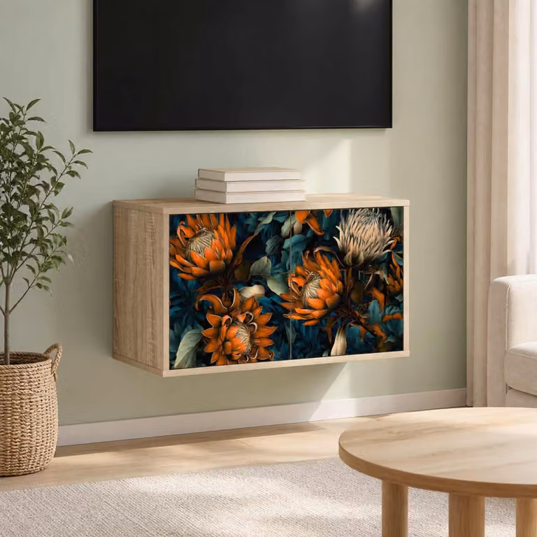 Mobile TV da parete vidaXL LOCHEM in Rovere Sonoma, L 69 x P 33 x H 40 cm