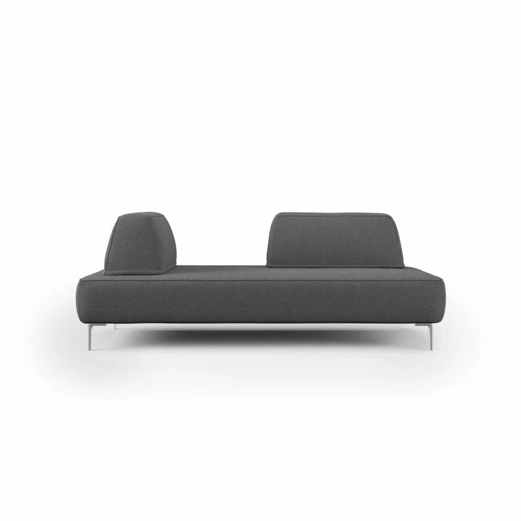 Divano modulare Newton Divani.Store con schienali mobili e poggiatesta regolabile, colore antracite, L: 167 cm – 2