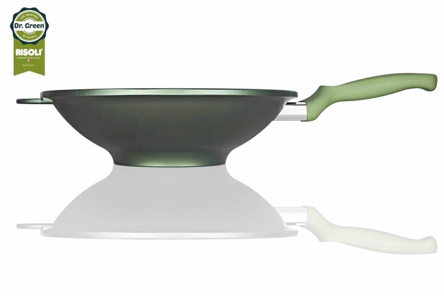 Wok Dr. Green in alluminio pressofuso con manico in bakelite, diam. 30cm