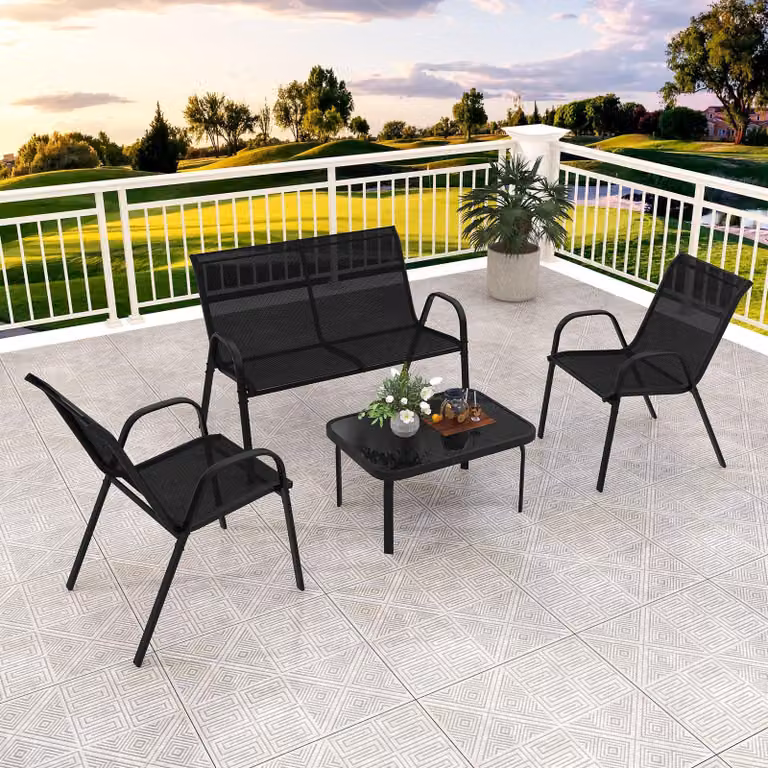 Set da salotto - Set da giardino - Arredamento da esterno - Arredamento per il giardino - Poltrona da relax - Rivestimento confortevole