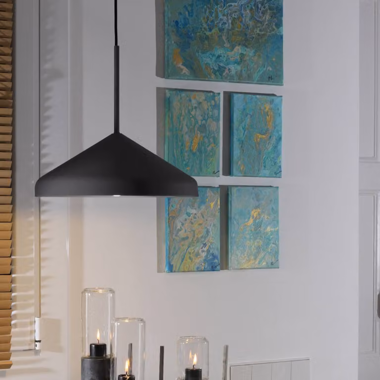 Easy Light Lampada a sospensione Rofe, dimmerabile, Nero, Soggiorno / Sala da pranzo, Metallo, Lampada a sospensione