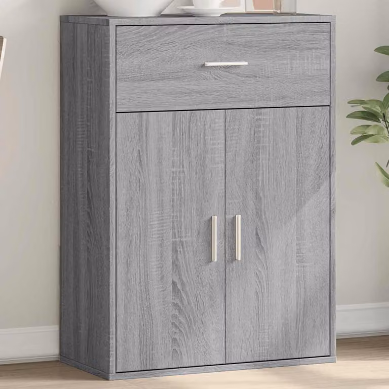 Credenza moderna vidaXL in legno multistrato Grigio Sonoma, sospesa a parete, L: 60 cm, P: 30 cm, H: 84 cm