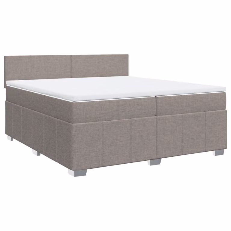 Giroletto a Molle con Materasso Tortora 200x200 cm in Tessuto