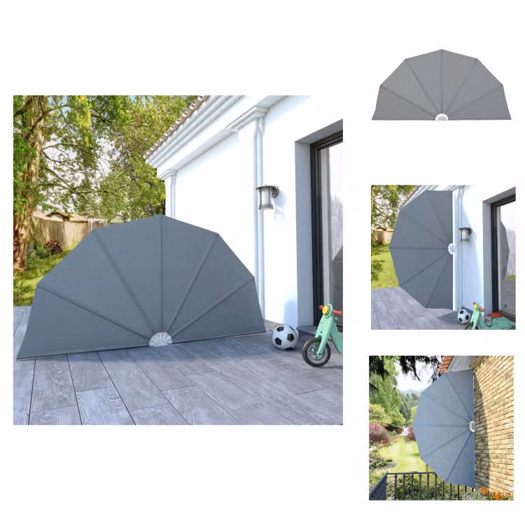 vidaXL Ventilatore laterale pieghevole grigio 160 cm - Ombrelloni e tende da sole