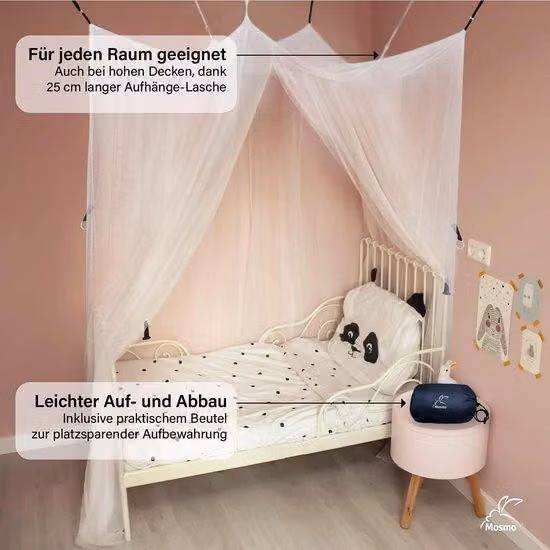 Zanzariera singola 100x200x200 cm con 6 ganci, per un ambiente di riposo personalizzato con rete antizanzare e leggero ricircolo d'aria.