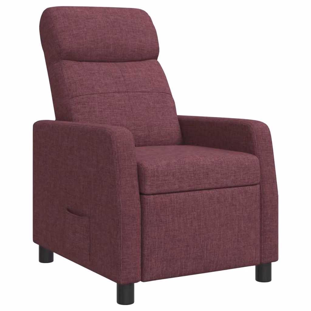 Poltrona reclinabile relax in tessuto viola con braccioli e design moderno per soggiorno o ufficio – 2