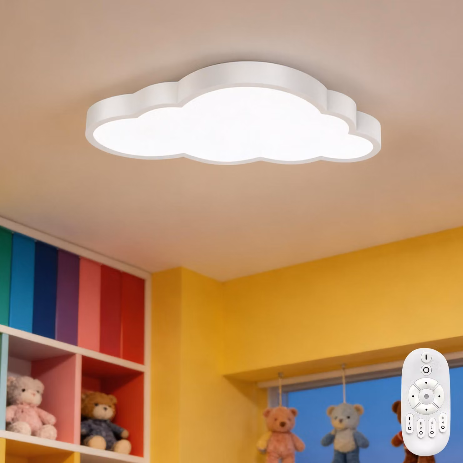 VA-Cerulean, plafoniera a LED da 48W, dimmerabile, lampada per cameretta dei bambini con telecomando
