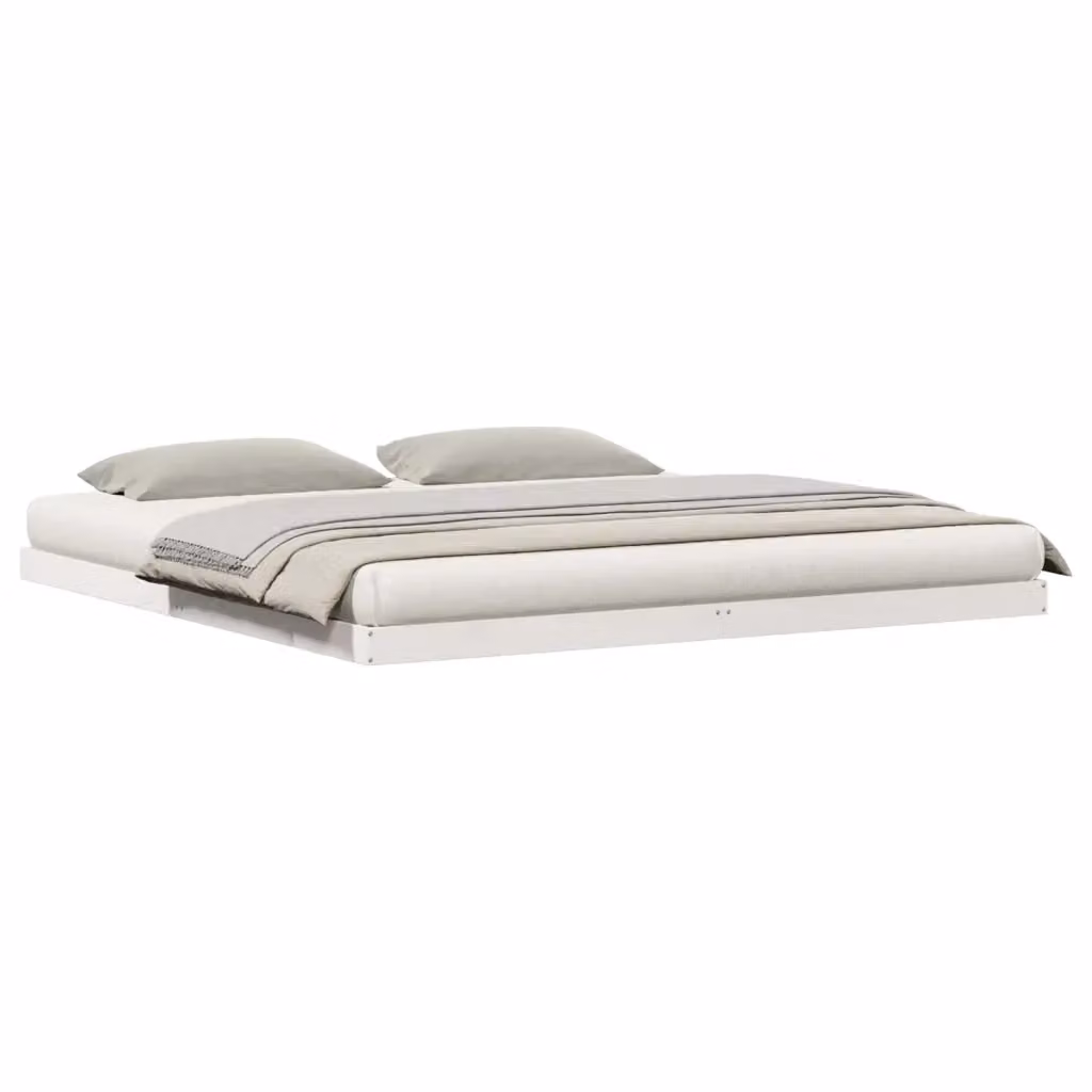 Struttura letto a pavimento moderna vidaXL in legno di pino Bianco L: 213,5 cm, P: 184 cm, H: 9 cm – 2