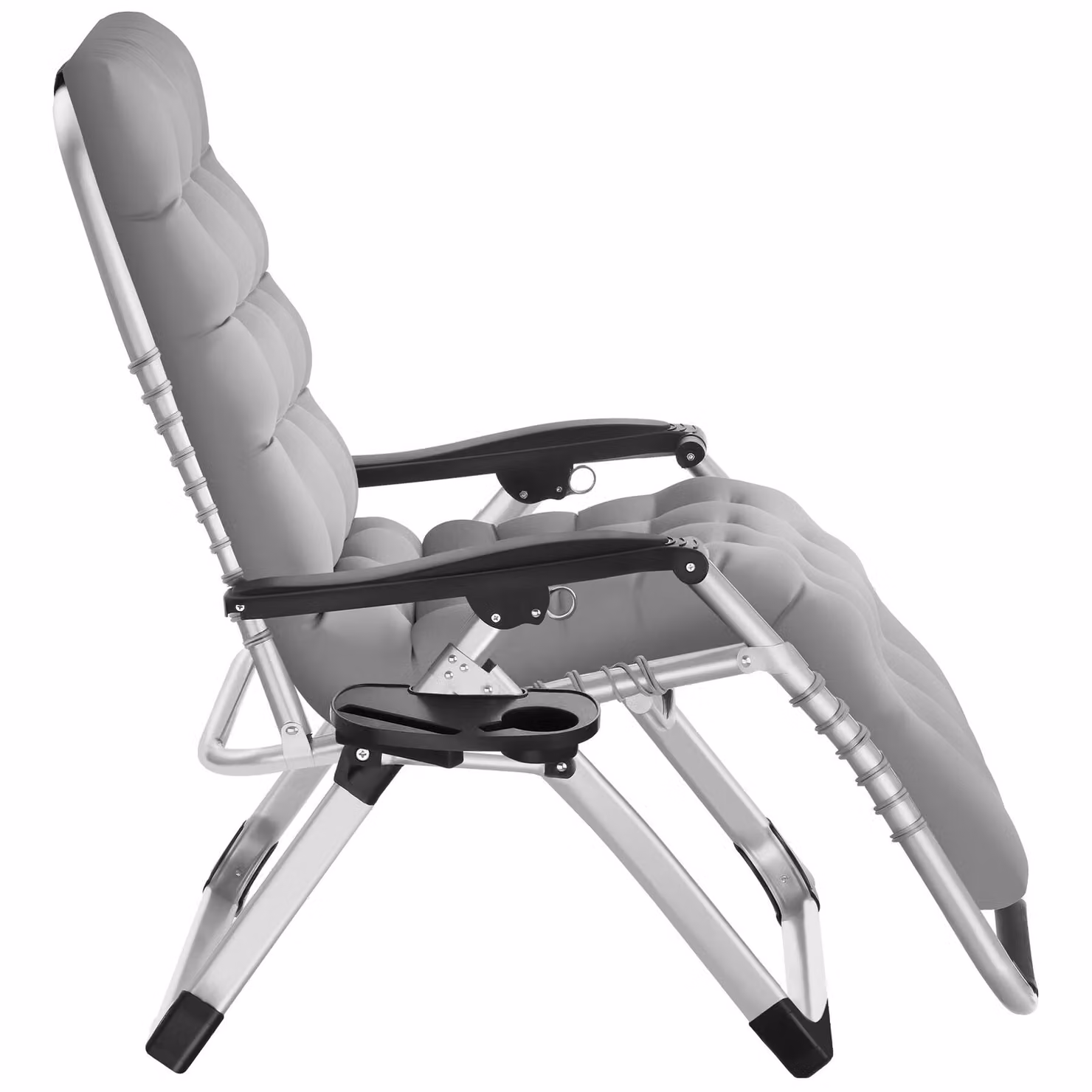 Set di 2 Sdraio Cloud TecTake in Textilene Grigio con Struttura in Acciaio Verniciato a Polvere e Poggiatesta Regolabile – 3