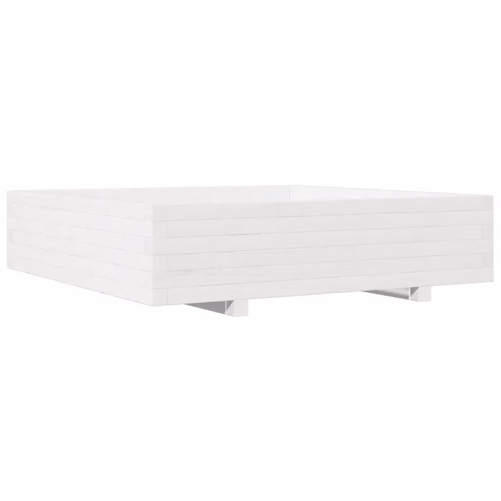 Fioriera da giardino Design Mania in legno massello di pino bianca L: 100 cm, P: 100 cm, H: 26,5 cm – 2