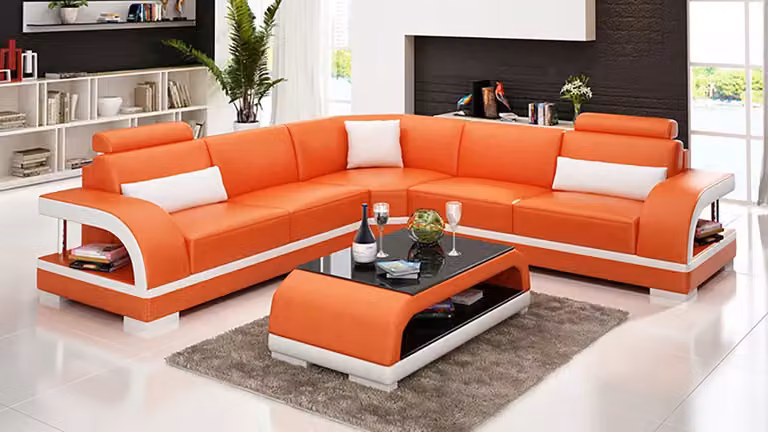 Ledersofa Ecksofa Polster Eckgarnitur Sofa Polster Couch Garnitur Wohnlandschaft
